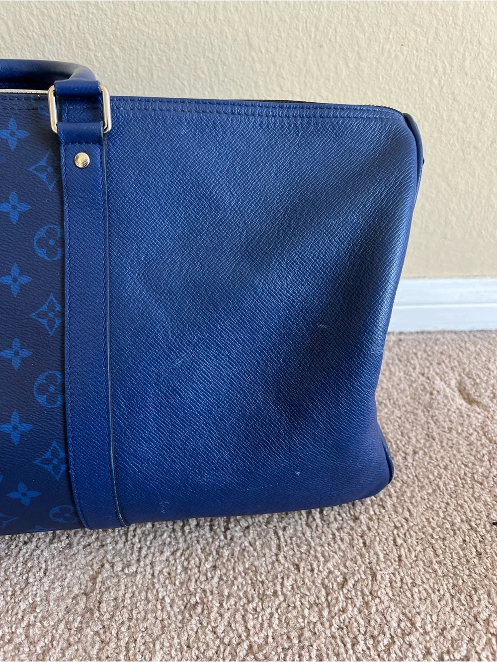Louis Vuitton Blue Monogram Canvas Travel Duffle